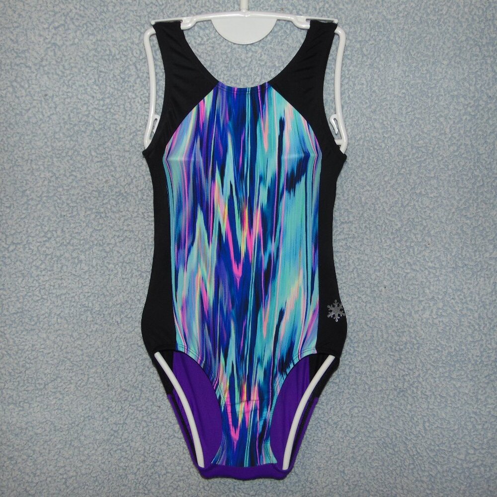 Snowflake Designs Black Purple Blues Leotard AS